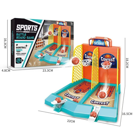 Joc de Masa Mini Baschet Interactiv pentru Copii, Flippy, pentru 2 Jucatori, 6 Mingi Incluse, 22x16.5x18.2 cm, Multicolor [3]