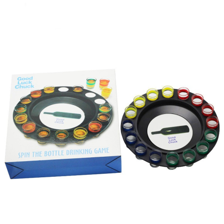 Joc de Societate "Adevar sau Provocare" Flippy, Ruleta cu 16 pahare de Shot din Sticla, pentru Petreceri, Distractie, Cadouri, Multicolor [3]