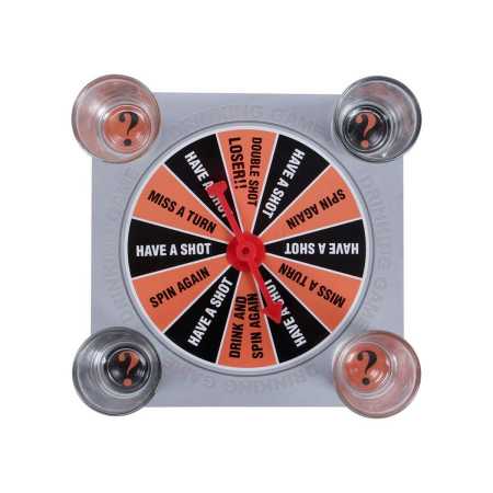 Joc de societate cu 4 pahare de shoturi din sticla Flippy, ruleta norocului, pentru petreceri, 17x17x7.5cm [2]