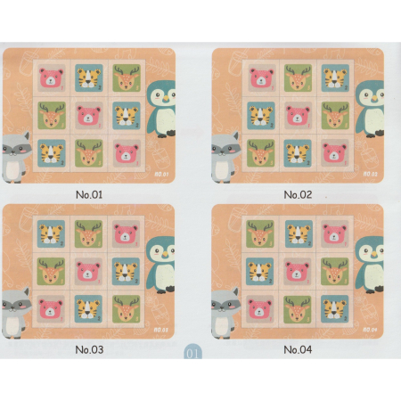 Joc educativ Sudoku cu tablita magnetica, 32 de piese, cartonase cu animale, Verde [11]