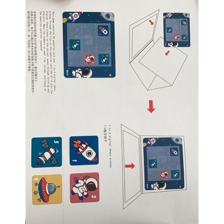 Joc educativ Sudoku cu tablita magnetica, 35 de piese, cartonase spatiu, Albastru [4]