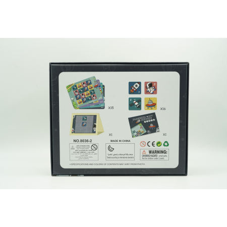 Joc educativ Sudoku cu tablita magnetica, 35 de piese, cartonase spatiu, Albastru [6]