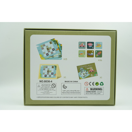 Joc educativ Sudoku cu tablita magnetica, 53 de piese, cartonase cu trafic, Verde [6]