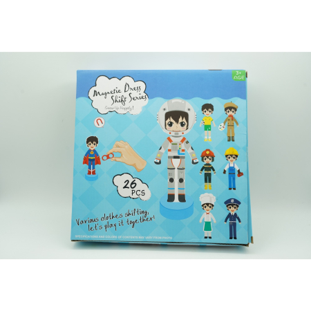 Joc magnetic dress, papusa magnetica cu multiple haine, 26 de piese, pentru copii, +3 ani, multicolor [2]