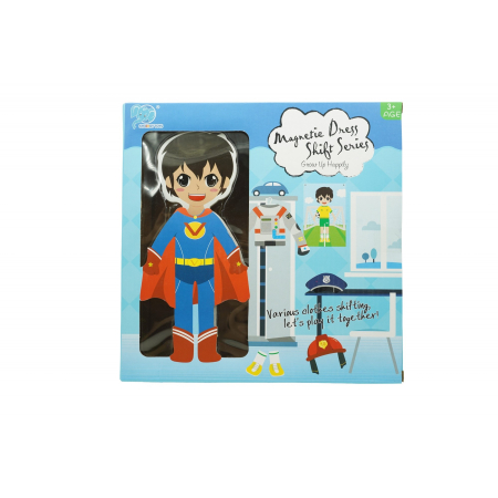 Jucarii educative - Joc magnetic dress, papusa magnetica cu multiple haine, 26 de piese, pentru copii, +3 ani, multicolor