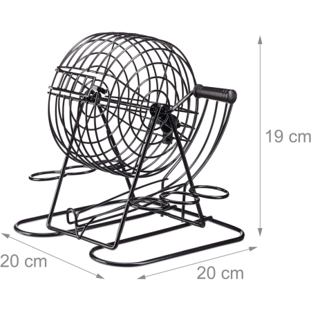 Joc Mini Loterie Flippy, Bingo, cu Pahare de Shot din Sticla, 20 x 20 x 19 cm, 48 Bile, Negru [3]