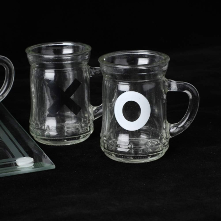 Joc X si O Flippy, cu Mini Halbe din Sticla, 25 x 25 cm, pentru Petreceri, Decor, Cadouri, Transparent [5]