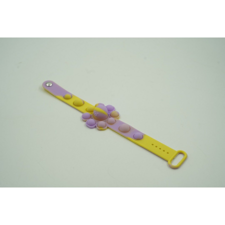 Jucarii Senzoriale, Fidget Toys - Jucarie antistres din silicon, Bratara caracatita reversibila, Multicolor/Galben