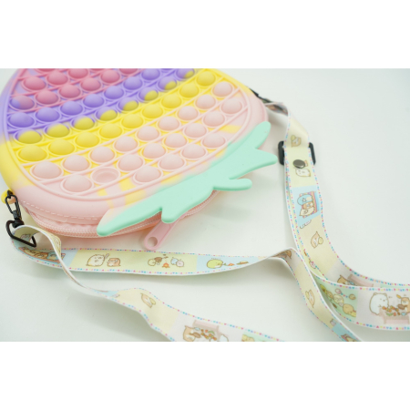 Jucarie Antistres din silicon Flippy, Pop It Now And Flip It, Capsuna, Multicolor [3]