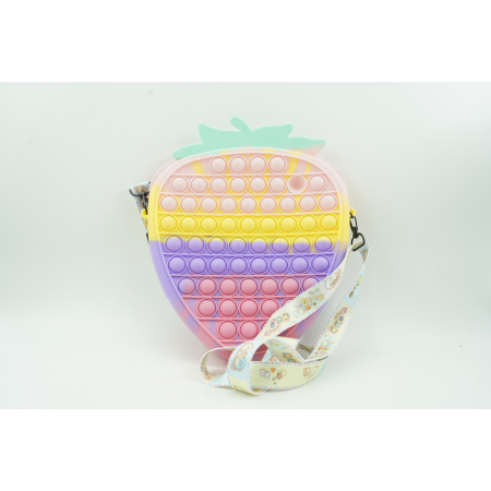 Genti, Portofele, Penare - Jucarie Antistres din silicon Flippy, Pop It Now And Flip It, Capsuna, Multicolor