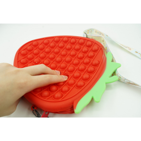 Jucarie Antistres din silicon Flippy, Pop It Now And Flip It, Capsuna, Rosu [6]