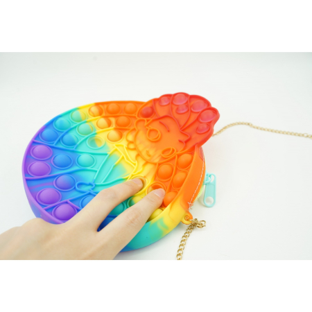 Jucarie antistres din silicon, Flippy, Pop It Now and Flip It, Geanta de umar, Mica printesa Elsa, Multicolor [1]