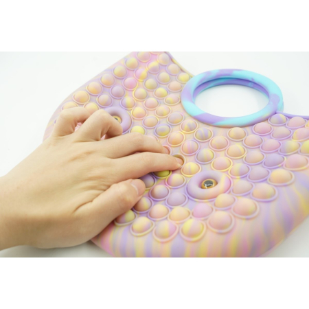 Jucarie Antistres din silicon Flippy, Pop It Now And Flip It, Geanta mare, 28 cm, Multicolor, Model 6 V2 [4]