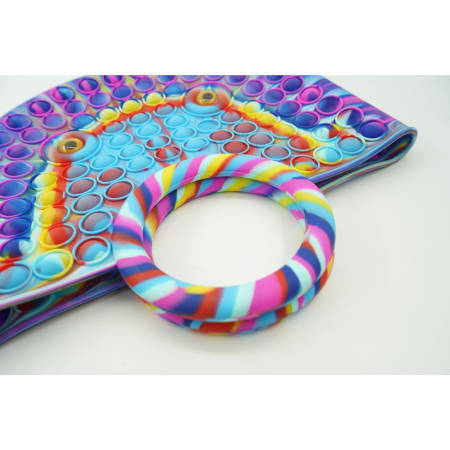 Jucarie Antistres din silicon Flippy, Pop It Now And Flip It, Geanta mare, 28 cm, Multicolor, V1 [2]
