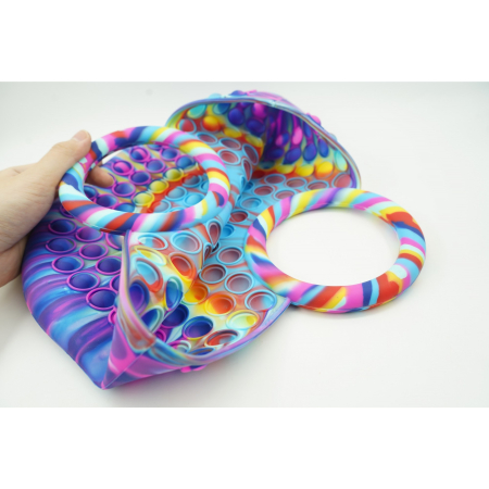 Jucarie Antistres din silicon Flippy, Pop It Now And Flip It, Geanta mare, 28 cm, Multicolor, V1 [1]