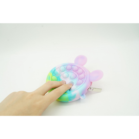 Jucarie antistres din silicon Flippy, Pop it Now and Flip It ,Mini Geanta, Mickey Mouse, 6 cm, Macarons [3]