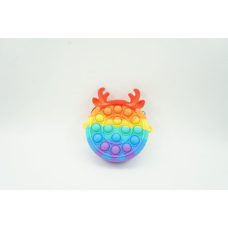Jucarie antistres din silicon Flippy, Pop it Now and Flip It ,Mini Geanta, Ren, 6 cm, Curcubeu [1]