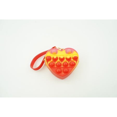 Jucarie antistres din silicon, Flippy, Pop It Now and Flip It, Portofel inima, Rosu/Galben [1]