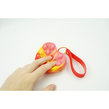 Jucarie antistres din silicon, Flippy, Pop It Now and Flip It, Portofel inima, Rosu/Galben [3]