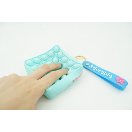 Jucarie antistres din silicon, Flippy, Pop It Now and Flip It, Portofel patrat, Verde/Bleu [3]