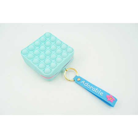 Jucarie antistres din silicon, Flippy, Pop It Now and Flip It, Portofel patrat, Verde/Bleu [2]