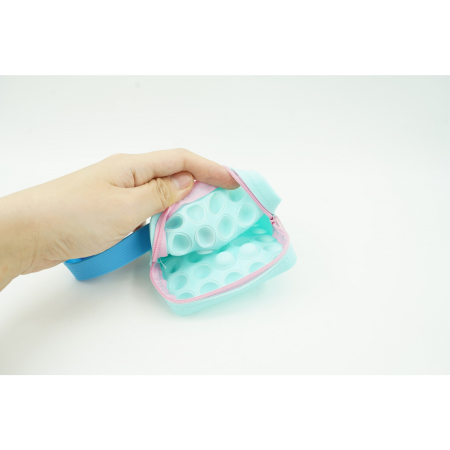 Jucarie antistres din silicon, Flippy, Pop It Now and Flip It, Portofel patrat, Verde/Bleu [4]