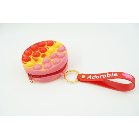 Jucarie antistres din silicon, Flippy, Pop It Now and Flip It, Portofel rotund, Rosu/Galben [3]