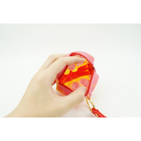 Jucarie antistres din silicon, Flippy, Pop It Now and Flip It, Portofel rotund, Rosu/Galben [4]