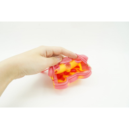 Jucarie antistres din silicon, Flippy, Pop It Now and Flip It, Portofel ursulet, Alb/Galben [4]