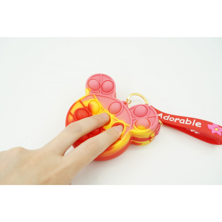 Jucarie antistres din silicon, Flippy, Pop It Now and Flip It, Portofel ursulet, Alb/Galben [3]