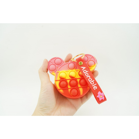 Jucarie antistres din silicon, Flippy, Pop It Now and Flip It, Portofel ursulet, Alb/Galben [1]