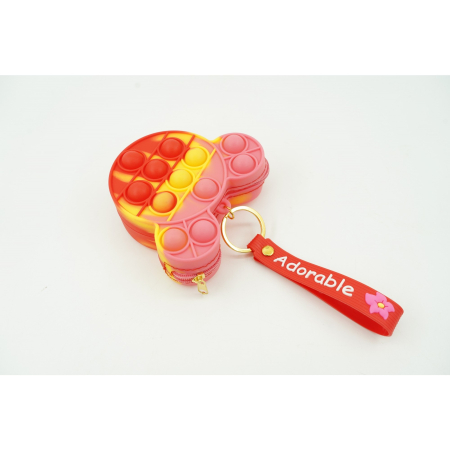 Jucarie antistres din silicon, Flippy, Pop It Now and Flip It, Portofel ursulet, Alb/Galben [2]