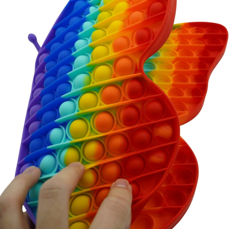 Jucarie antistres din silicon Pop it now, forma Fluture, multicolor, urias [5]