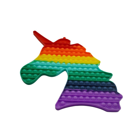 Jucarii Senzoriale, Fidget Toys - Jucarie antistres din silicon Pop it now, forma Unicorn, multicolor, urias