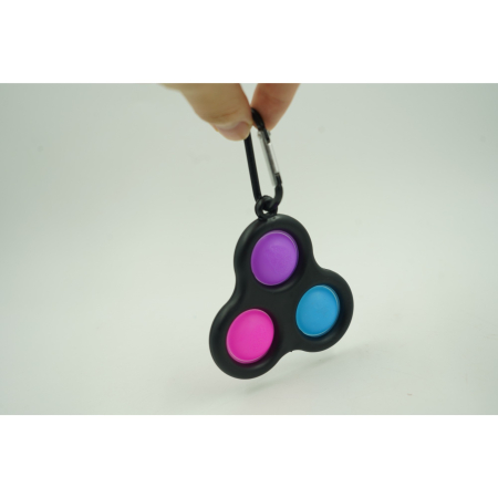 Jucarie antistres, Pop it, tip breloc, triunghi, 8 cm, multicolor, Negru [2]