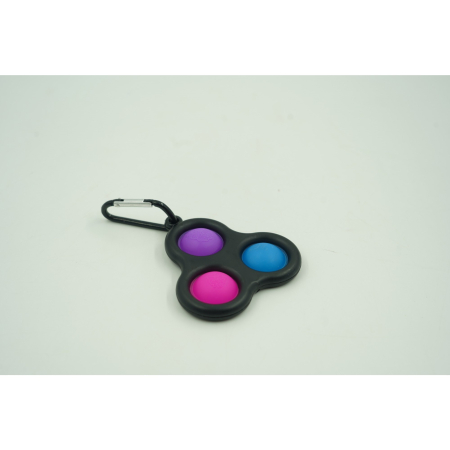 Jucarie antistres, Pop it, tip breloc, triunghi, 8 cm, multicolor, Negru [1]