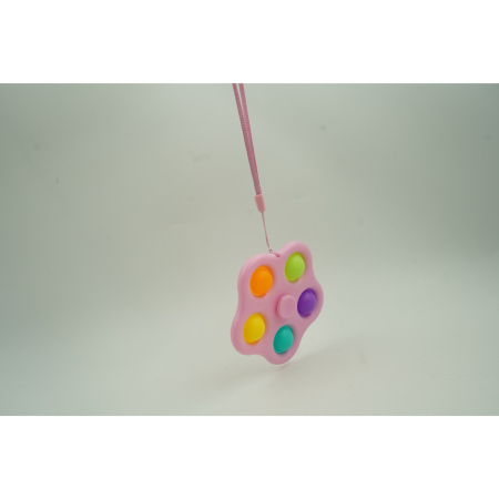 Jucarie antistres simple dimple fidget toy spinner cu 5 buline, Multicolor/Roz [2]