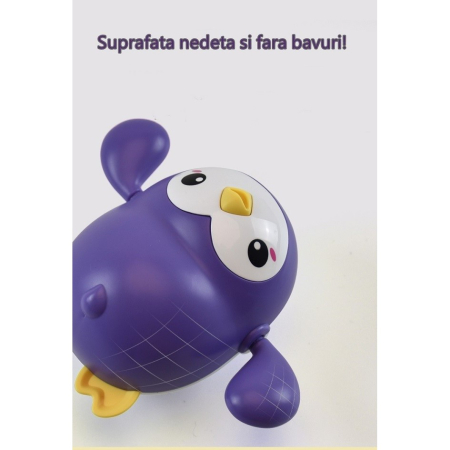 Jucarie de baie interactiva pentru copii, Flippy, pinguinul mov [4]