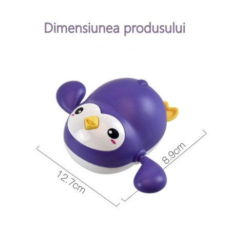 Jucarie de baie interactiva pentru copii, Flippy, pinguinul mov [5]