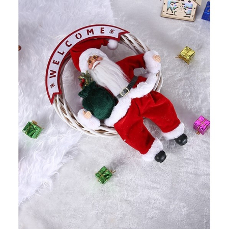 Jucarie decorativa, Flippy, Mos Craciun, 40 cm x 27 cm, grosime 12 cm, lana, tesatura de plus, poliester, interior/exterior [1]