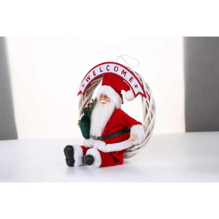 Jucarie decorativa, Flippy, Mos Craciun, 40 cm x 27 cm, grosime 12 cm, lana, tesatura de plus, poliester, interior/exterior [2]