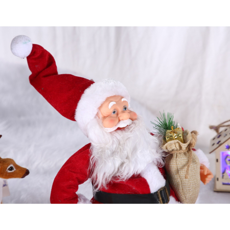 Jucarie decorativa, Flippy, Mos Craciun,  55 cm x 23 cm, grosime 25 cm, lana, tesatura de plus, poliester, interior/exterior [4]