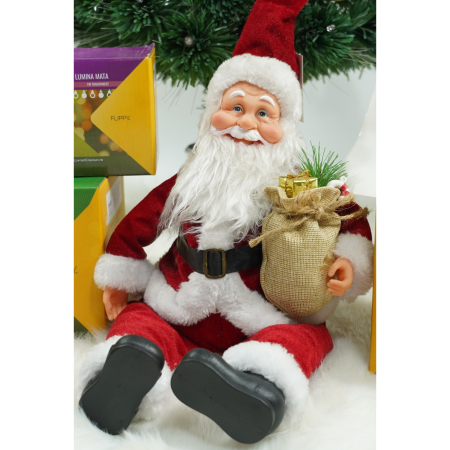 Jucarie decorativa, Flippy, Mos Craciun,  55 cm x 23 cm, grosime 25 cm, lana, tesatura de plus, poliester, interior/exterior [3]