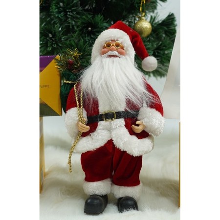 Jucarie decorativa, Flippy, Mos Craciun , standard, lana, tesatura de plus, poliester, 32 cm inaltime, interior/exterior [1]