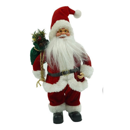 Figurine Decorative Craciun - Jucarie decorativa, Flippy, Mos Craciun , standard, lana, tesatura de plus, poliester, 32 cm inaltime, interior/exterior