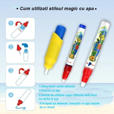 Jucarie educativa de colorat cu apa, covorasul magic, 100x70 cm [2]