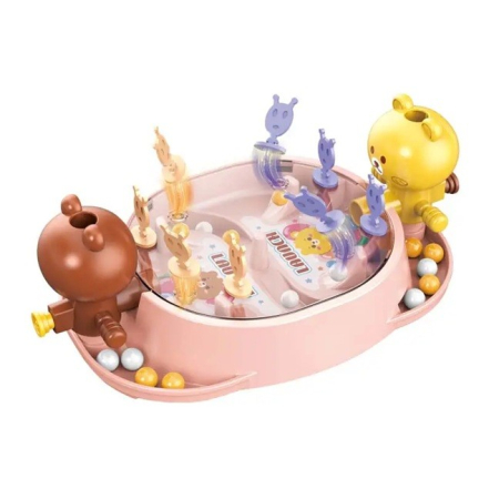 Jucarie Interactiva, Flippy, Model Ursuleti, Joc de Masa, +5 Ani, Portabil, 2 Jucatori, 19 x 7 x 11.3 cm, Roz [1]