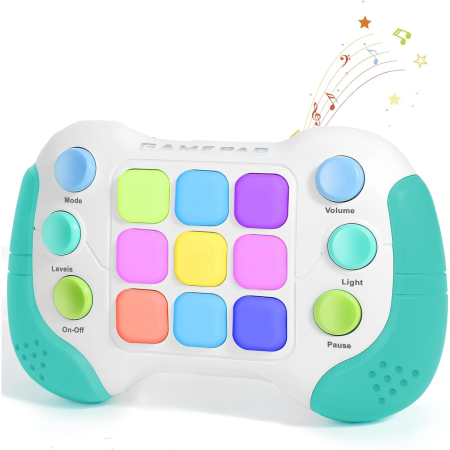 Jucarie Interactiva Flippy, Tip Consola Pop It, 6 butoane functionale, 5 Moduri de Joc, 600 Niveluri, + 3 ani, Verde/Gri [4]