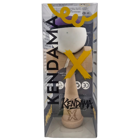 Jucarie Interactiva Kendama Profesionala, Flippy, din Lemn, 18 cm, Joc de Indemanare pentru Copii si Adulti, Multicolor Mov Negru Alb [1]