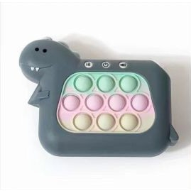 Jucarie Interactiva Pop It Whack A Mole, Flippy, Tip Consola, Anti-Stres, 4 Moduri de Joc, din ABS si Silicon, +3 Ani, Model Dinozaur, Verde Inchis [2]